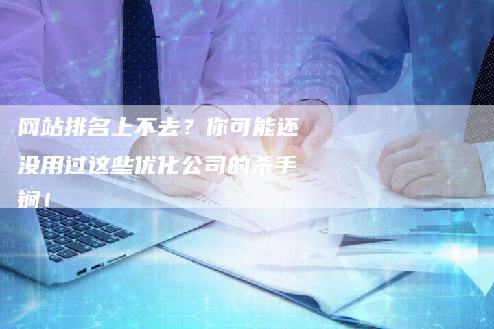 网站排名上不去？你可能还没用过这些优化公司的杀手锏！